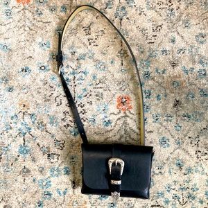 Black Vegan Leather Fanny Pack